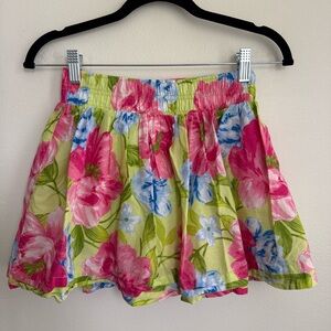 Hollister Pink & Blue Floral Mini Skirt XS
